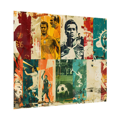 Vintage Soccer Posters: Retro Sports Art Collage - Poster