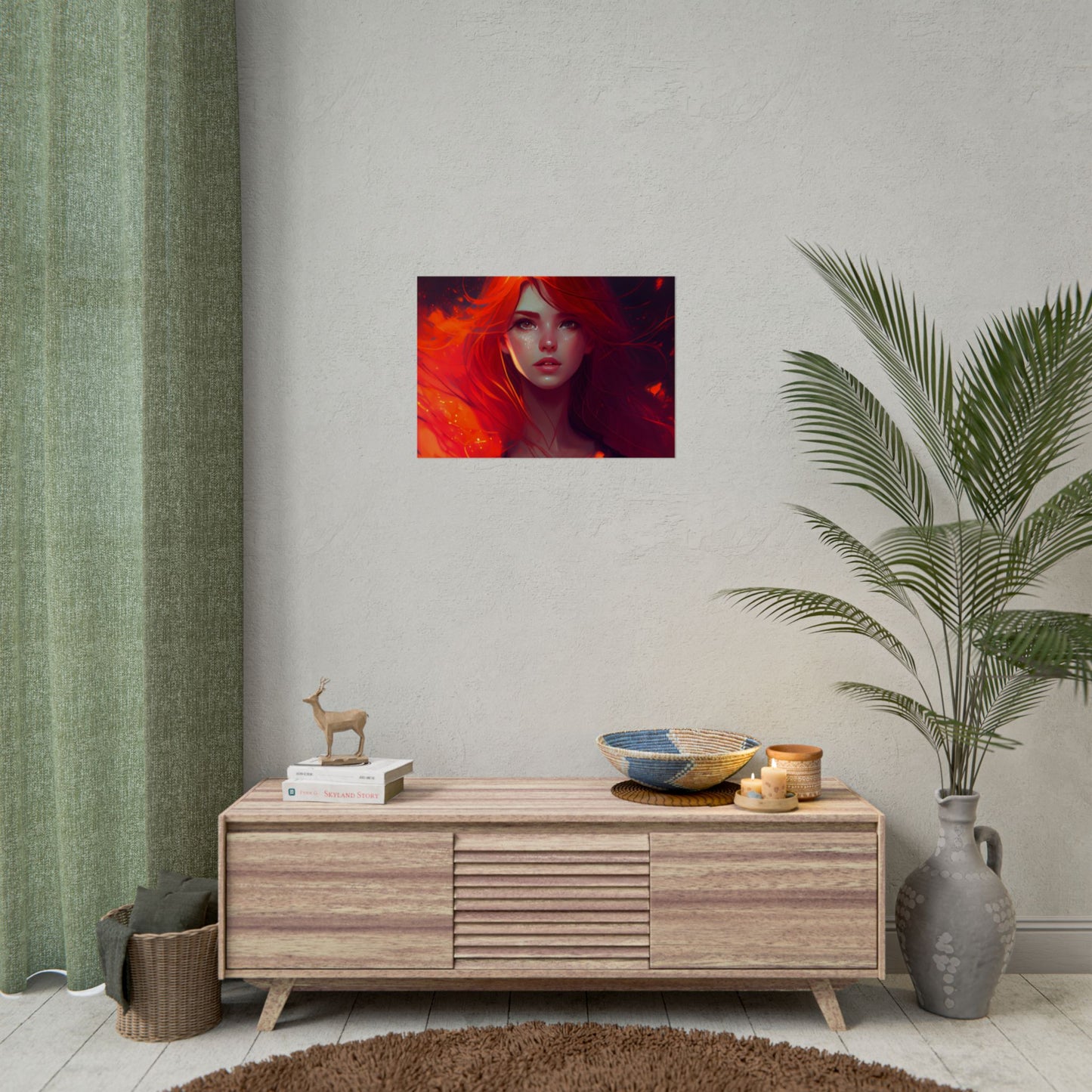 Glowing Female Portrait: Close-Up Artwork - Poster