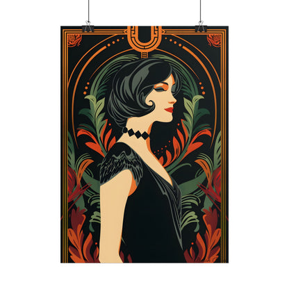 Elegant Vintage Poster: A Woman's Enchanting Presence - Poster