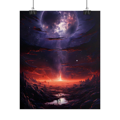 Vivid Black Hole Planet: A Detailed Cosmic Artwork - Poster