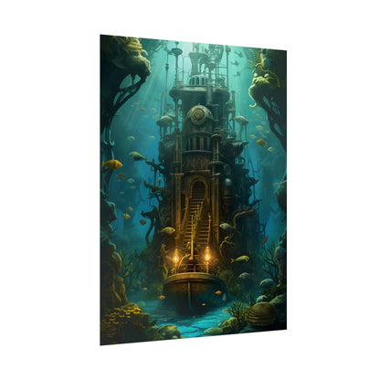Steampunk Undersea Odyssey: A Journey on the Nautilus - Poster