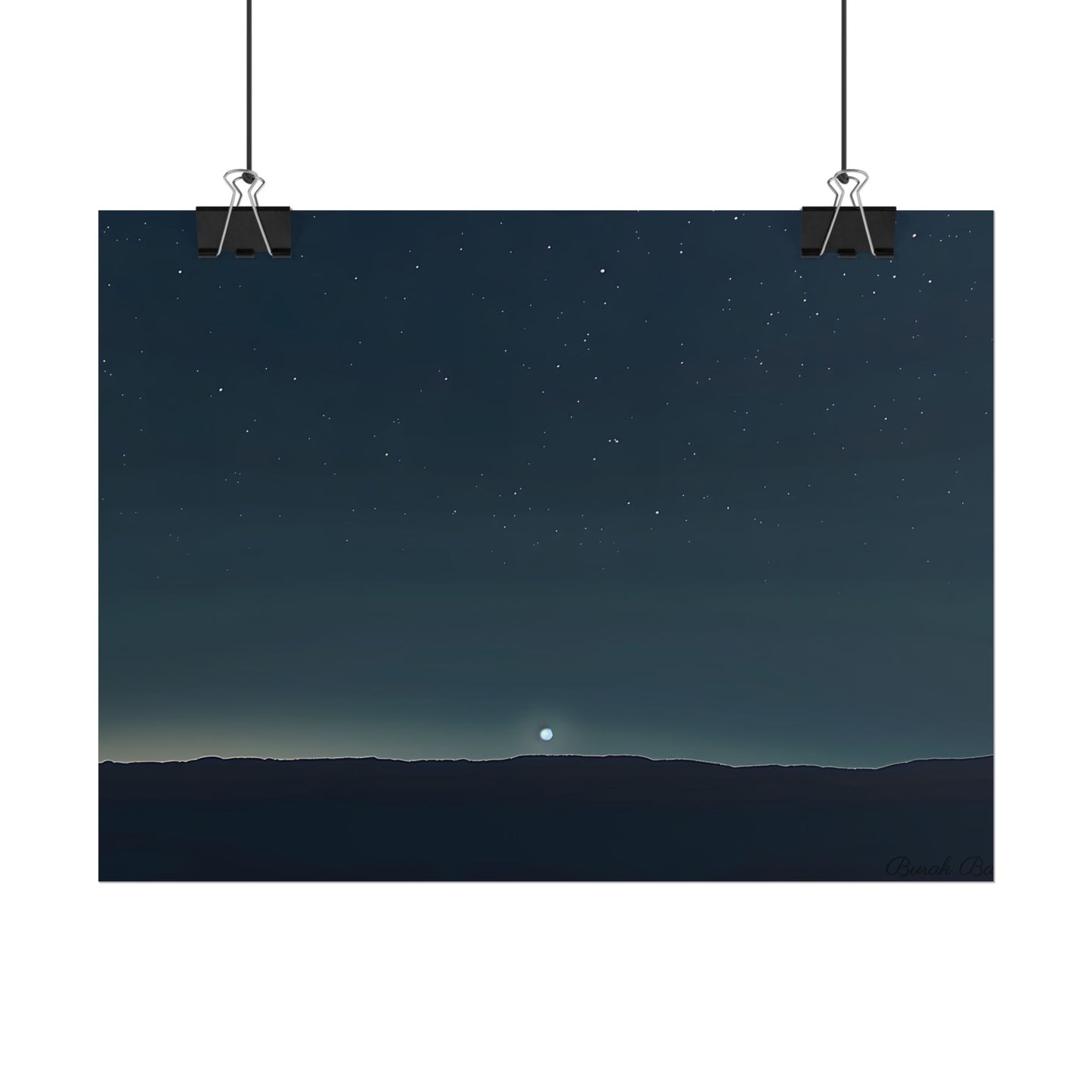 Minimalist Night Sky: Celestial Artwork with Stars and Palette - Poster