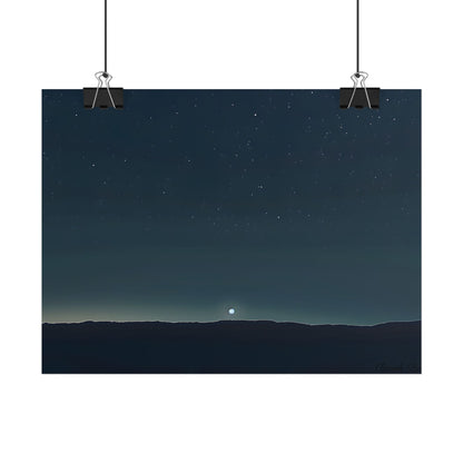 Minimalist Night Sky: Celestial Artwork with Stars and Palette - Poster