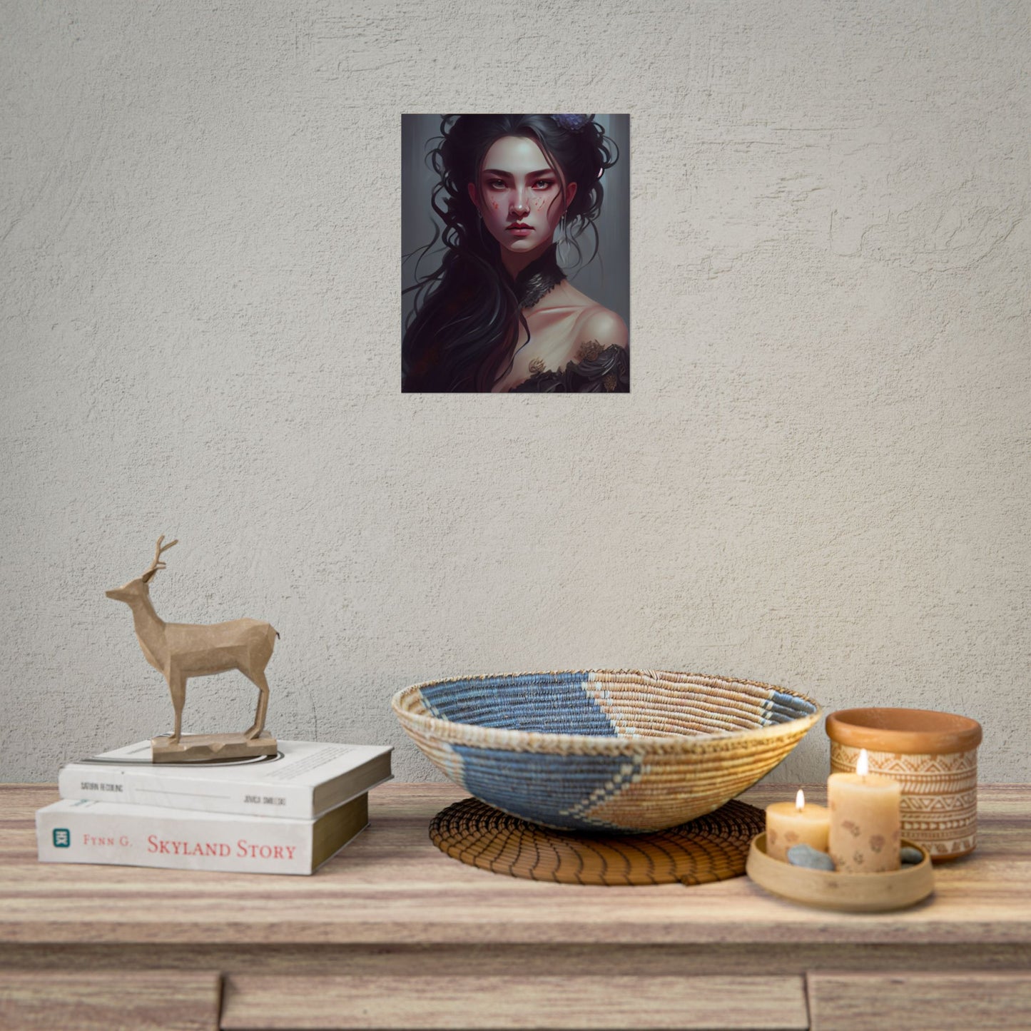 Astonishing Female Portrait: Dr. Black Hair Elegance - Poster