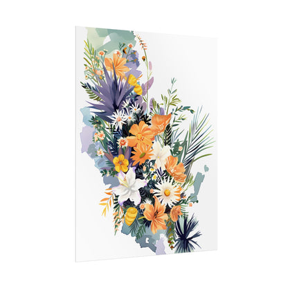 Whimsical Florida Map: Playful Art Illustration - Poster