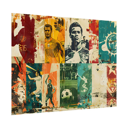 Vintage Soccer Posters: Retro Sports Art Collage - Poster