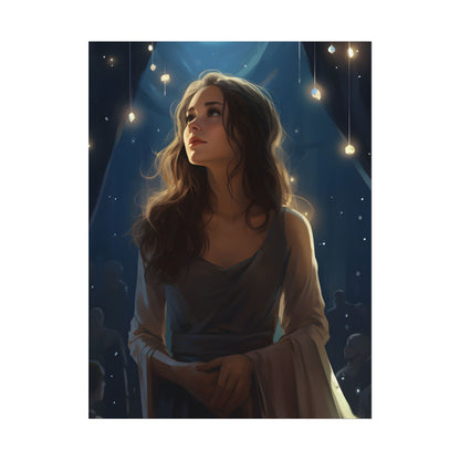 Contemplative Moment: A Person in Reflection - Dark Colored Portrait - Poster
