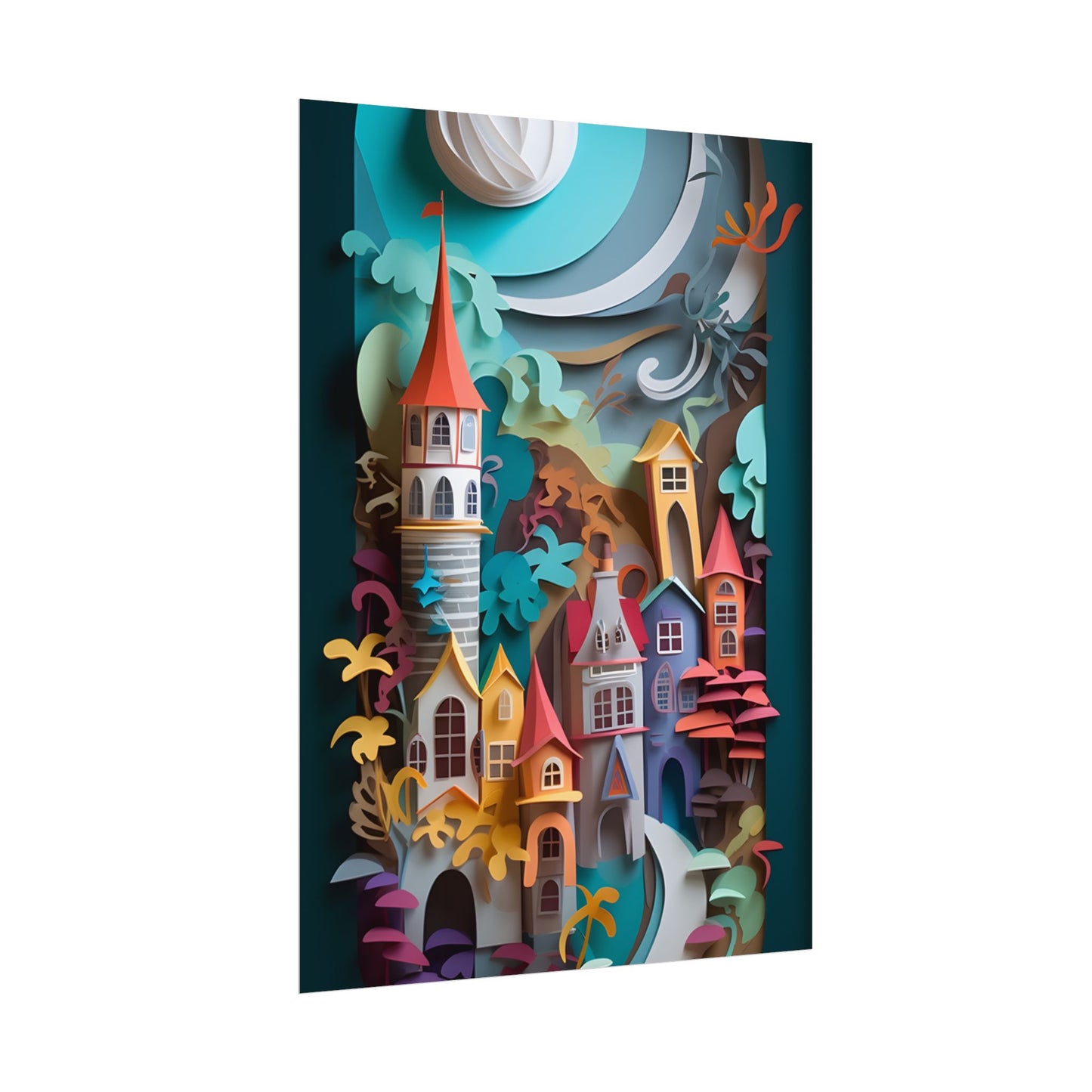 Eye-Catching European Landscape: Paper Quilling Artwork - Poster