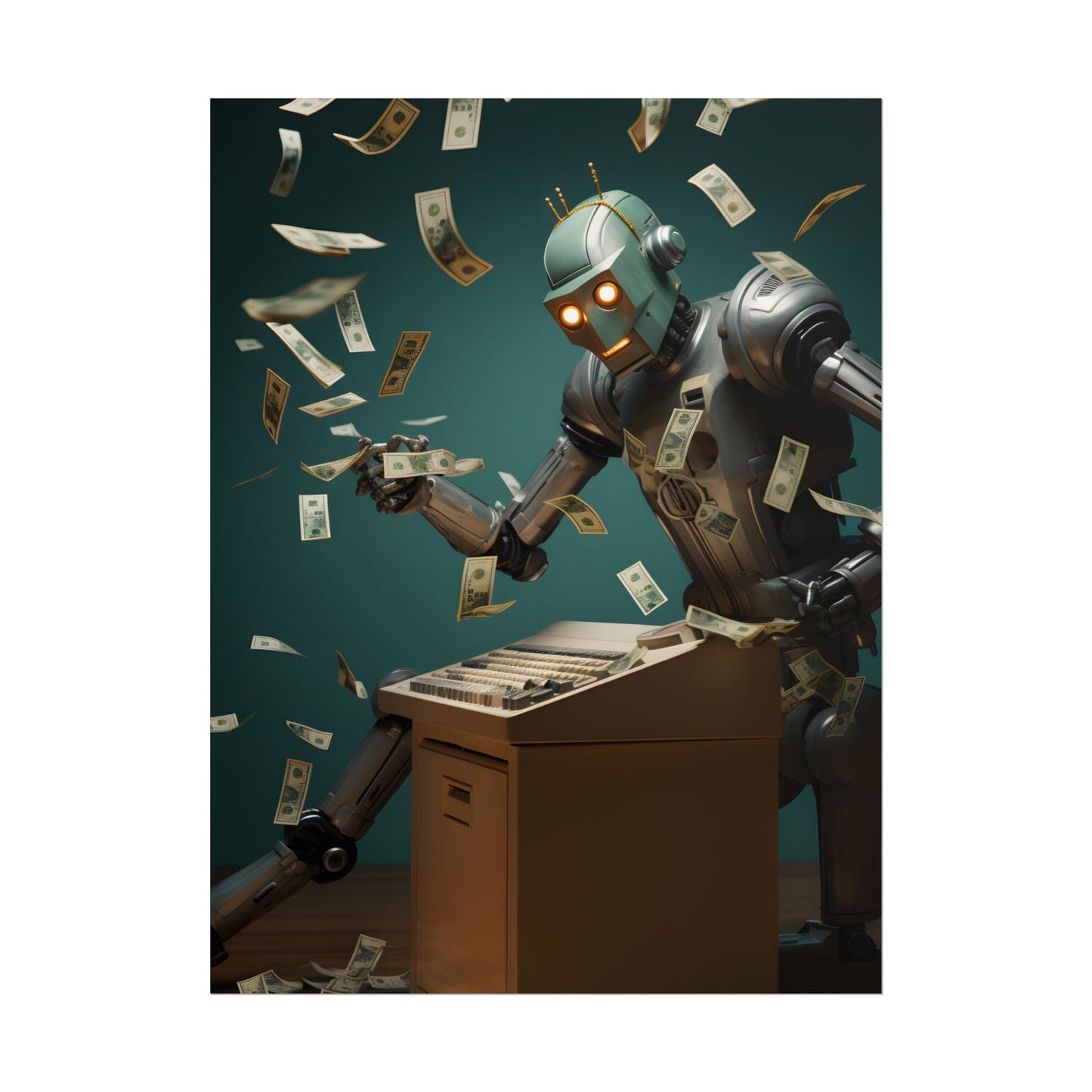 Robotic Art Heist: Modern Masterpieces Meet Metal Minds - Poster