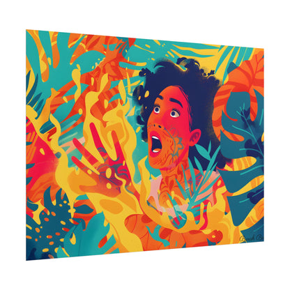 Whimsical Plant Illustration: Digital Cartoon Art - Poster