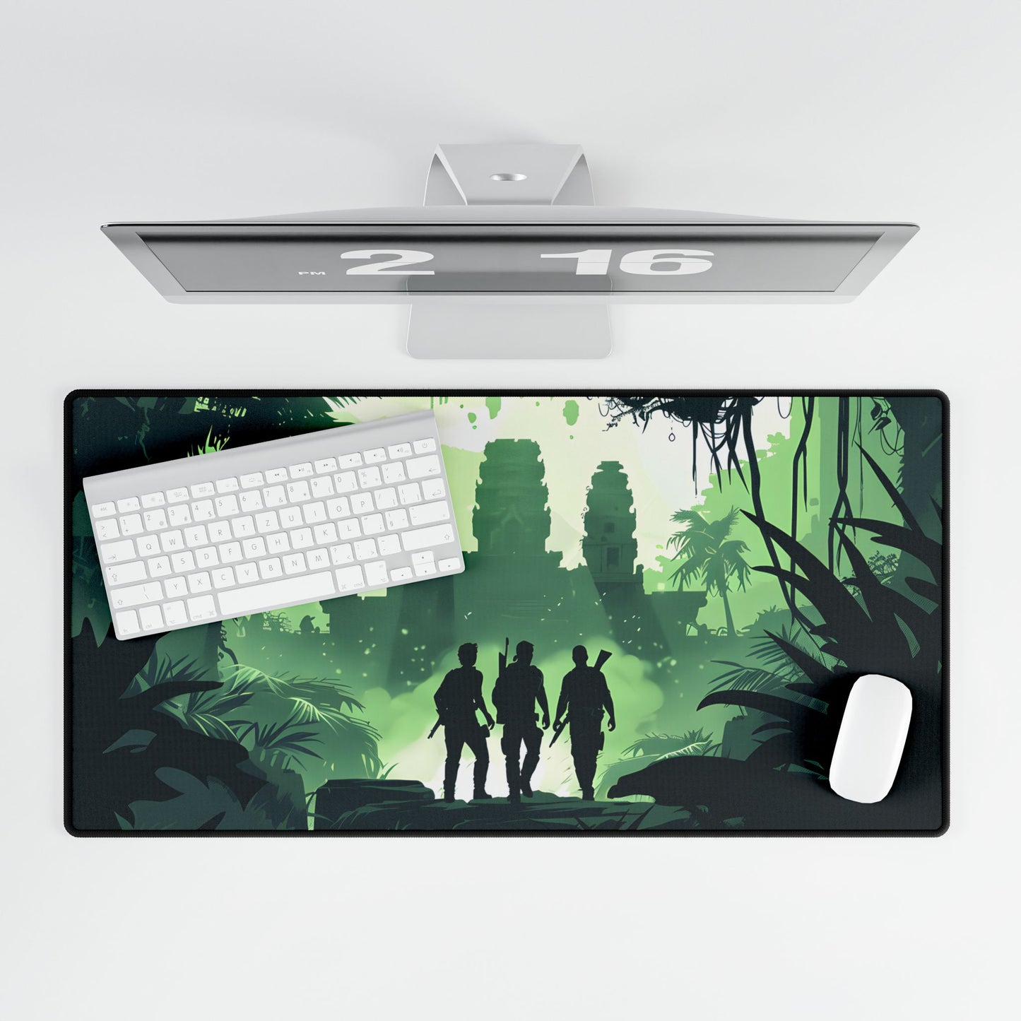 Young Adventurer: Minimalist Digital Portrait - Desk Mat