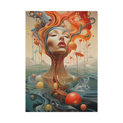 Surreal Dreamscape: Vibrant Psychedelic Colors - Poster