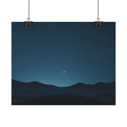 Minimalist Night Sky: Abstract Starry Art - Poster