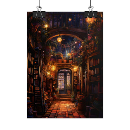 Magical Bookshop: Cozy Charming Bookstore Art - Poster