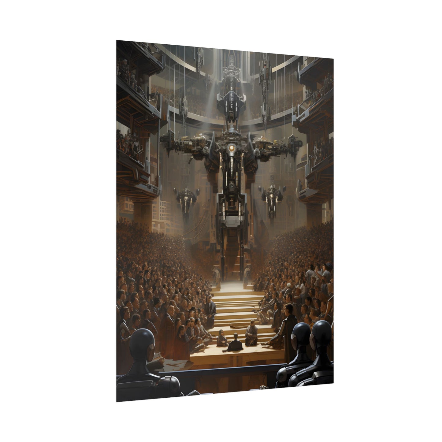 Robot Symphony: Elevated View of Robot Orchestra - Poster