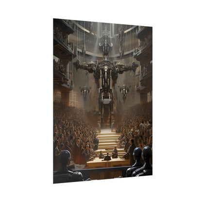 Robot Symphony: Elevated View of Robot Orchestra - Poster