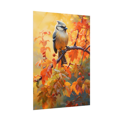 Vibrant Oak Branch: Oil Painting of Nature's Serenity - Poster