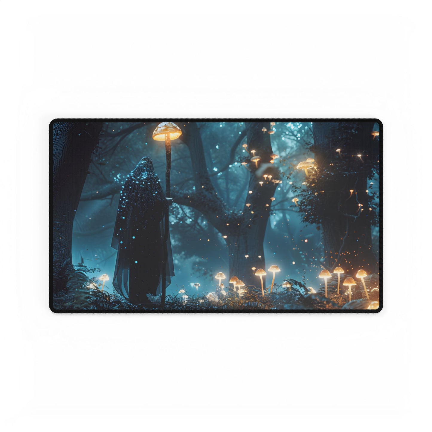 Whispers of Ancient Magic in a Moonlit Mystical Forest - Desk Mat
