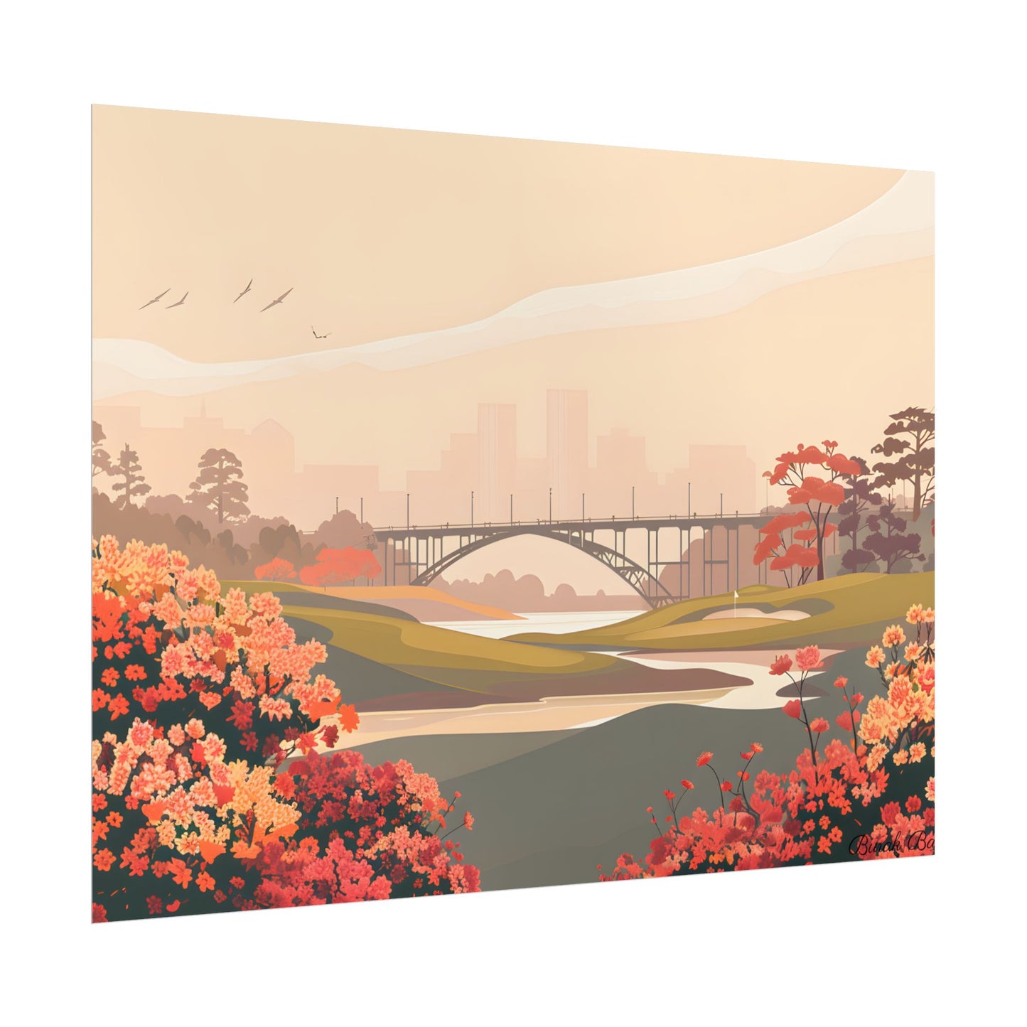 Retro Golf at Augusta: Vintage Illustration - Poster