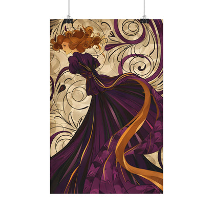 Art Nouveau Masterpiece: Elegant Geometric Design - Poster