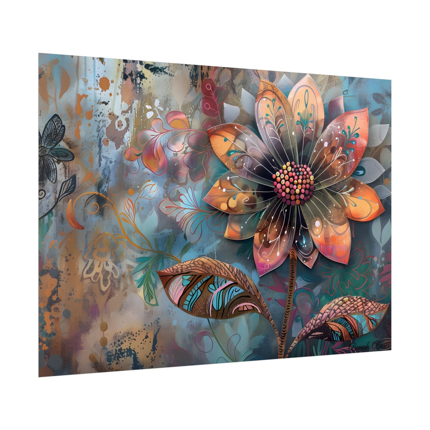 Blooming Flower: Growth Mindset in Whimsical Bloom - Poster