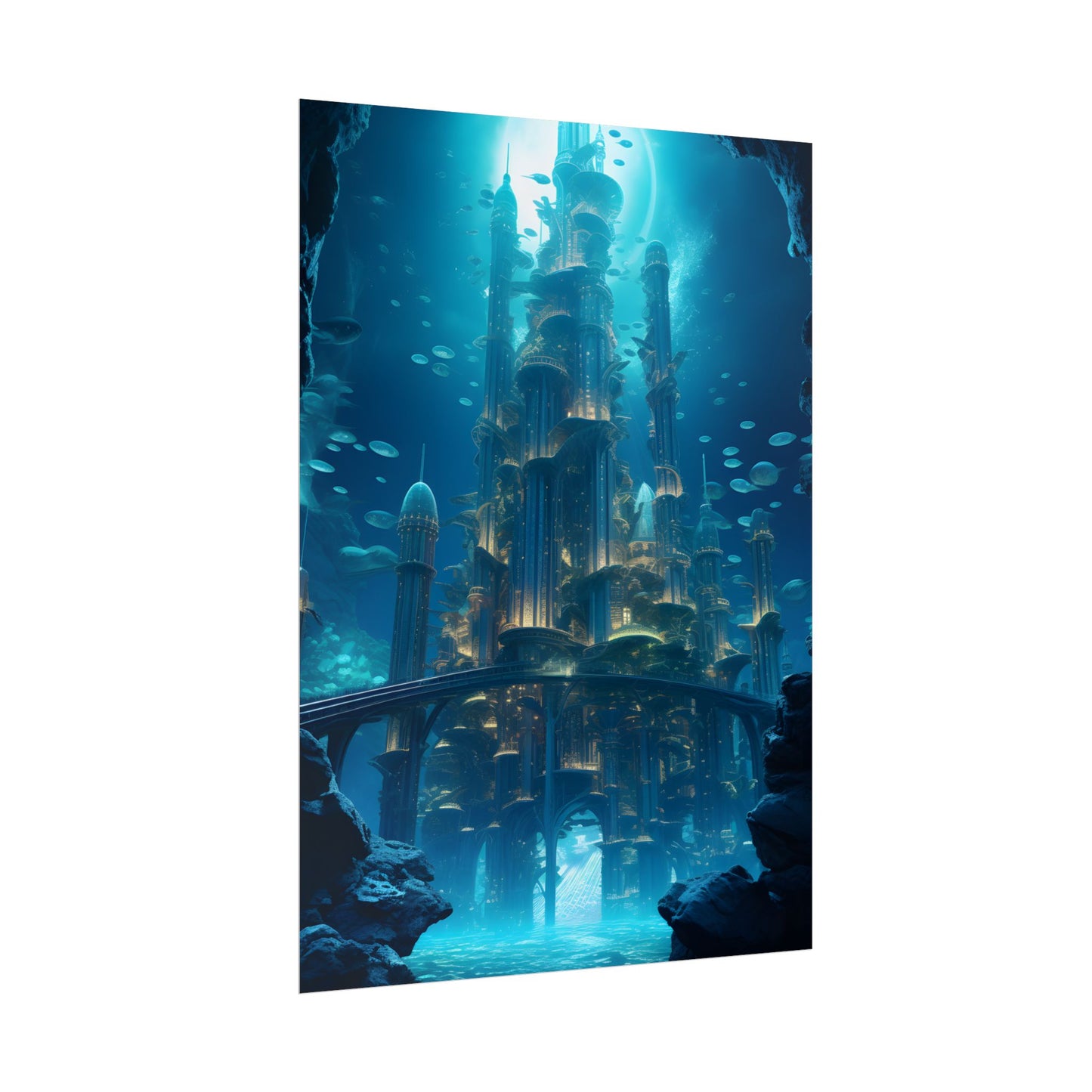 Underwater Futuristic City: Diving into Tomorrow's Metropolis - Poster