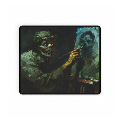 Zombie Painter in Action: Original Digital Art Piece - Desk Mat