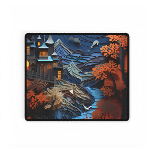 Eye-Catching European Landscape: Realistic Paper Quilling Artwork - Desk Mat