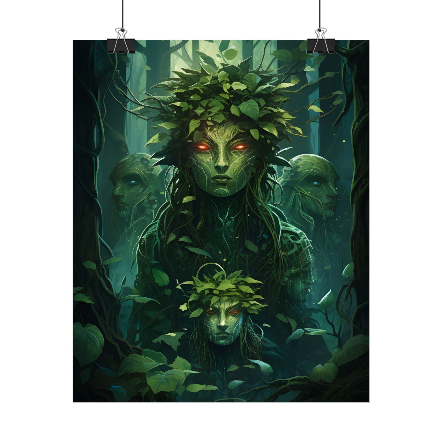 Mystical Forest Guardians: Serene Ancient Tree Spirits - Poster