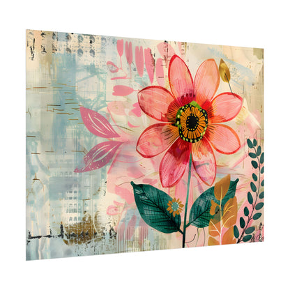 Blooming Growth: Whimsical Flower Art - Poster