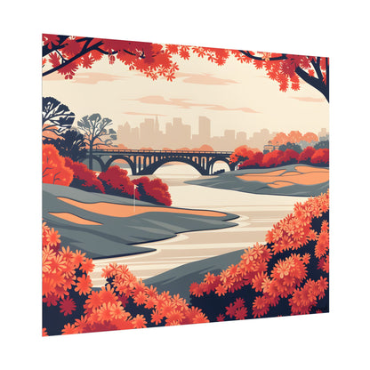 Retro Golf Course Illustration: Classic Greens - Poster