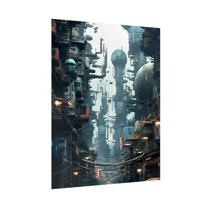 Post-Apocalyptic Ruin: Steampunk Cityscape Art - Poster