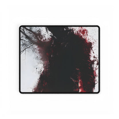 Dramatic Emerging Figure: Narrative Artwork in Blood - Desk Mat