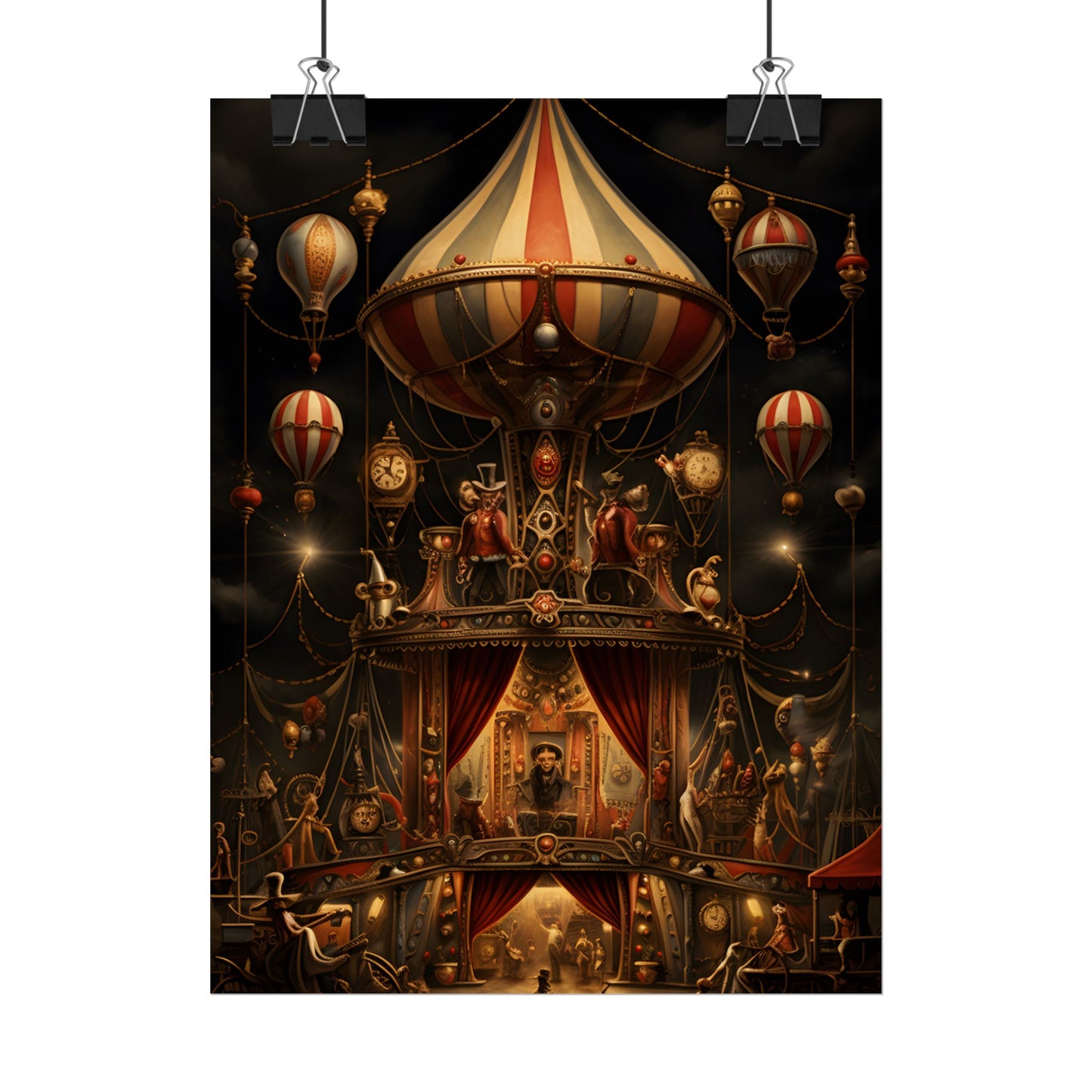 Whimsical Clockwork Circus: A Fantastical Artwork - Poster