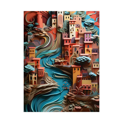 European Nature in Paper Quill: A Close-Up Artwork - Poster
