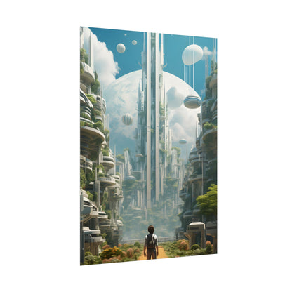 Dystopian Utopia: Futuristic Cityscape Under Oppression - Poster