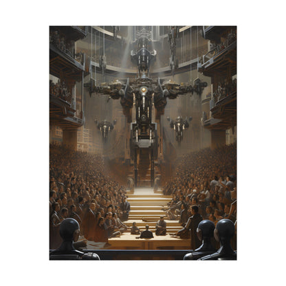 Robot Symphony: Elevated View of Robot Orchestra - Poster
