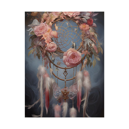 Ethereal Dreamcatcher Realm: Surreal Artwork with Colorful Feathers - Poster