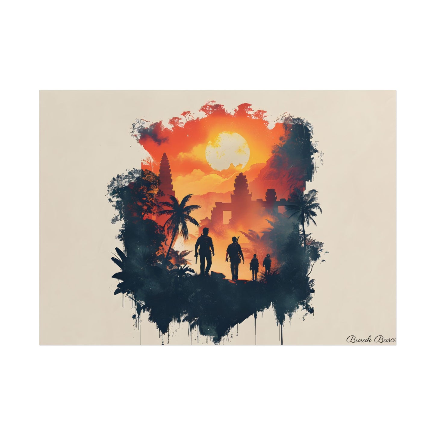 Nathan Drake's Adventure: Minimalist Illustration - Poster