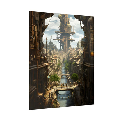 Steampunk Paris 1875: Vintage Cityscape Artwork - Poster