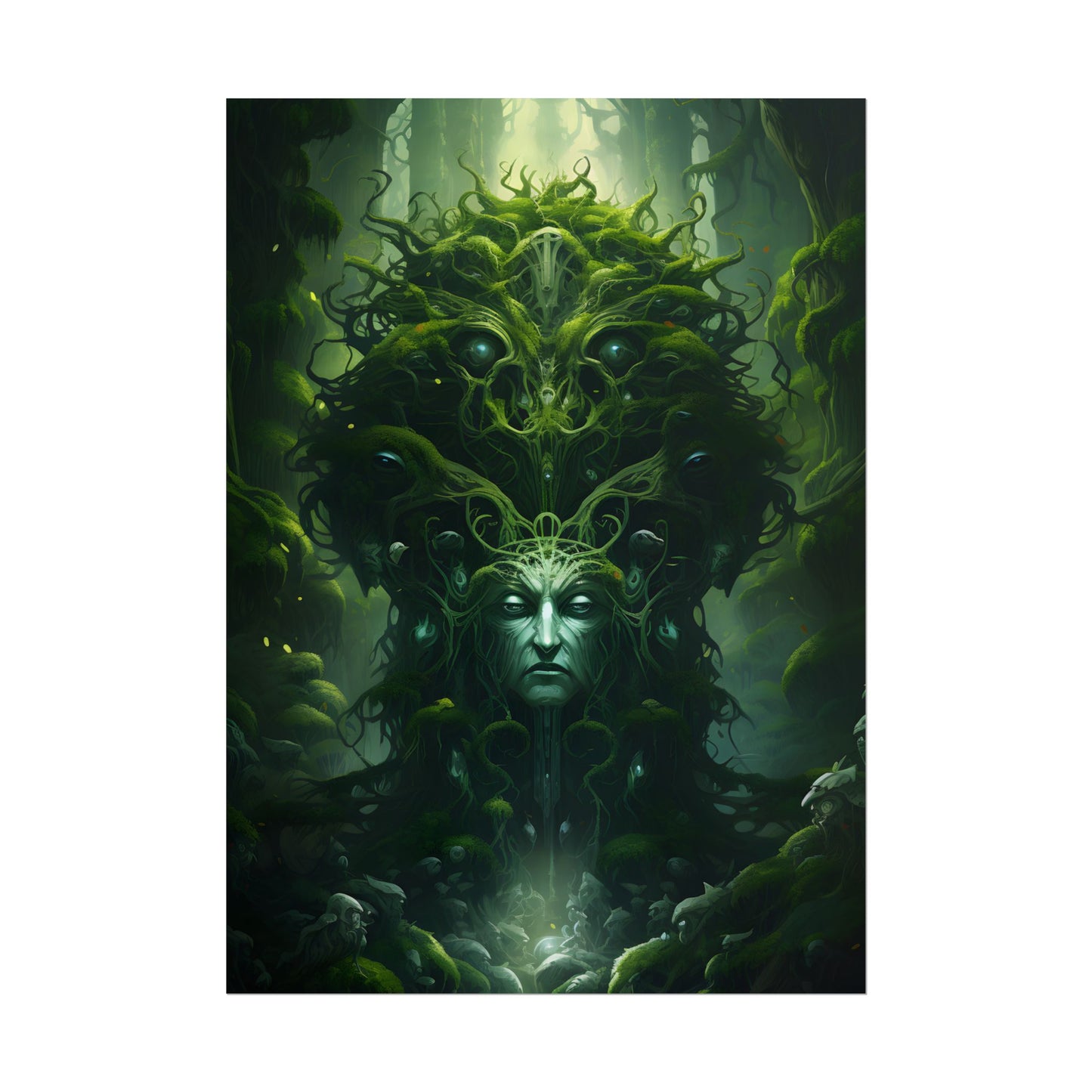 Mystical Forest Guardians: Ancient Tree Spirits Ethereal Artwork - Poster
