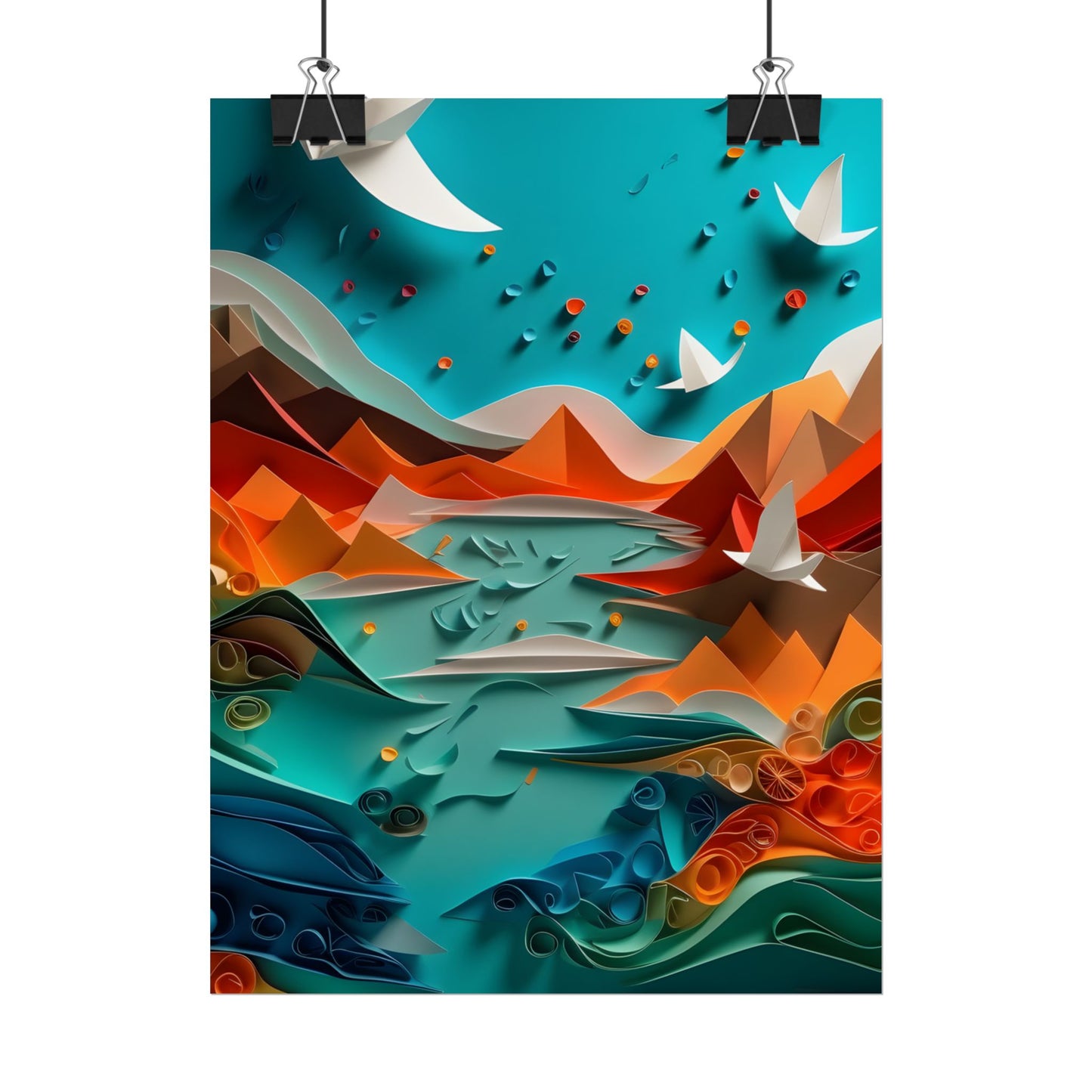 Abstract Geometric Art: Colorful Shapes in Harmony - Poster