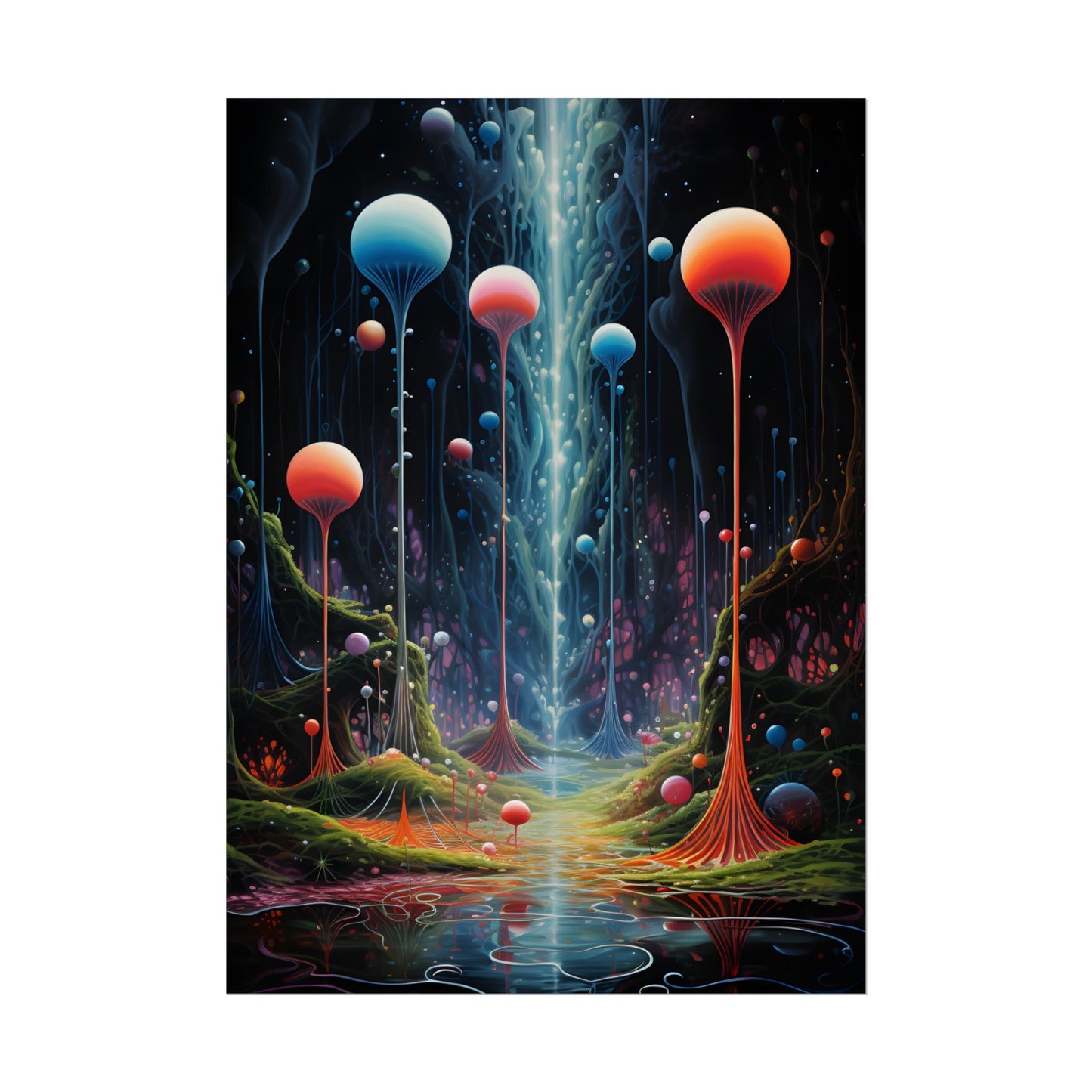 Celestial Dreams: Soft Blue Art Gallery - Poster