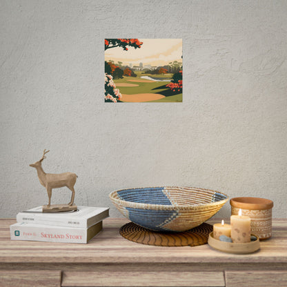 Retro Golf Illustration: Classic Course Art - Poster
