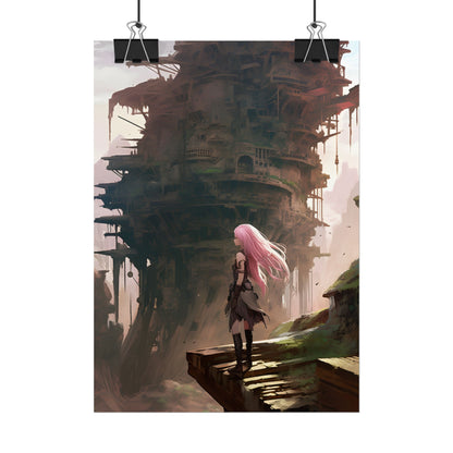 Detailed Anime Bird's Eye View: Flight Mode - Poster