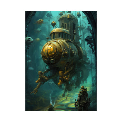 Underwater Steampunk Adventure: A Hero's Quest for Discovery - Poster