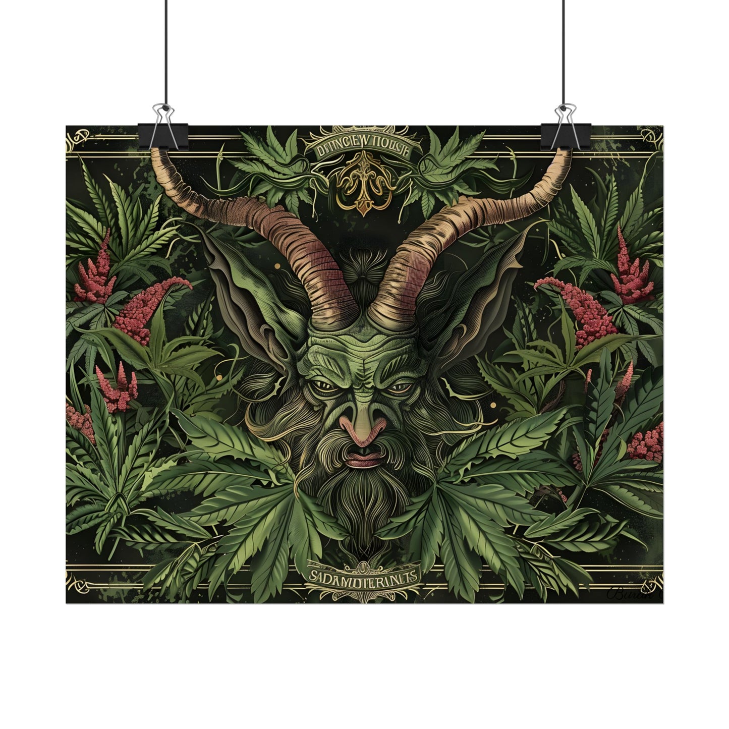 Victorian Devil: Dark Ominous Illustration - Poster