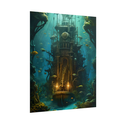 Steampunk Undersea Odyssey: A Journey on the Nautilus - Poster