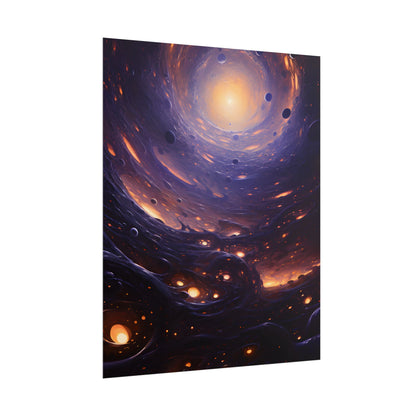 Black Hole Cosmic Encounter: Massive Planet Digital Art - Poster