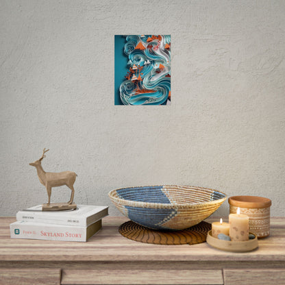 Paper Quilled Canyon Landscape: Natural Desert Artwork - Poster